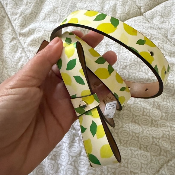 Kate Spade Lemon Print Belt - Yellow and Green - Picture 1 of 6